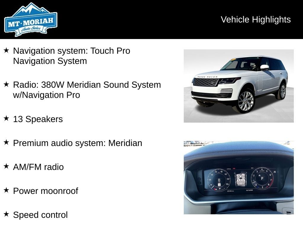 2018 Land Rover Range Rover 3.0L V6 Supercharged HSE