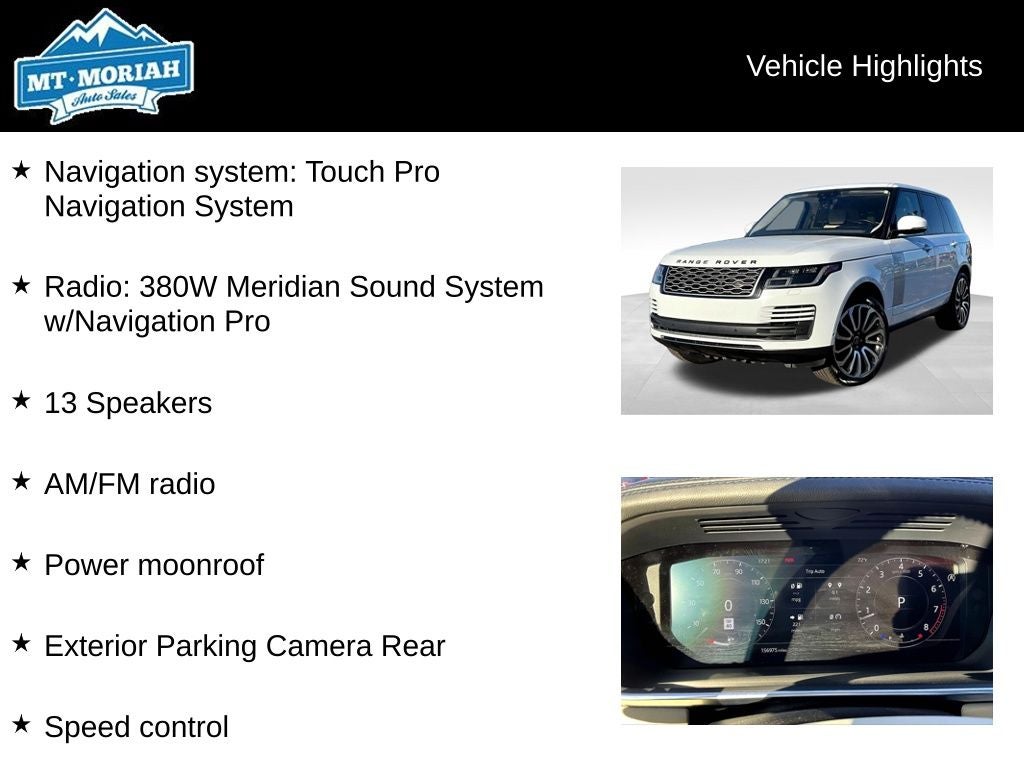 2019 Land Rover Range Rover 3.0L V6 Supercharged HSE